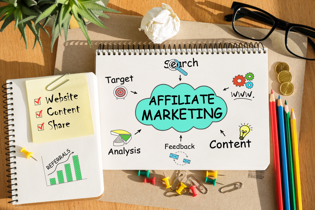 Infographic depicting the affiliate marketing process