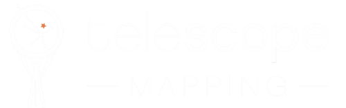 Telescope Mapping logo in white.