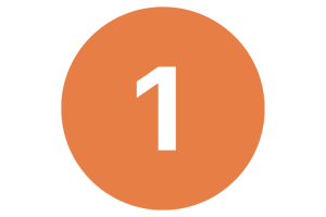Orange circle with a whit number one in the middle