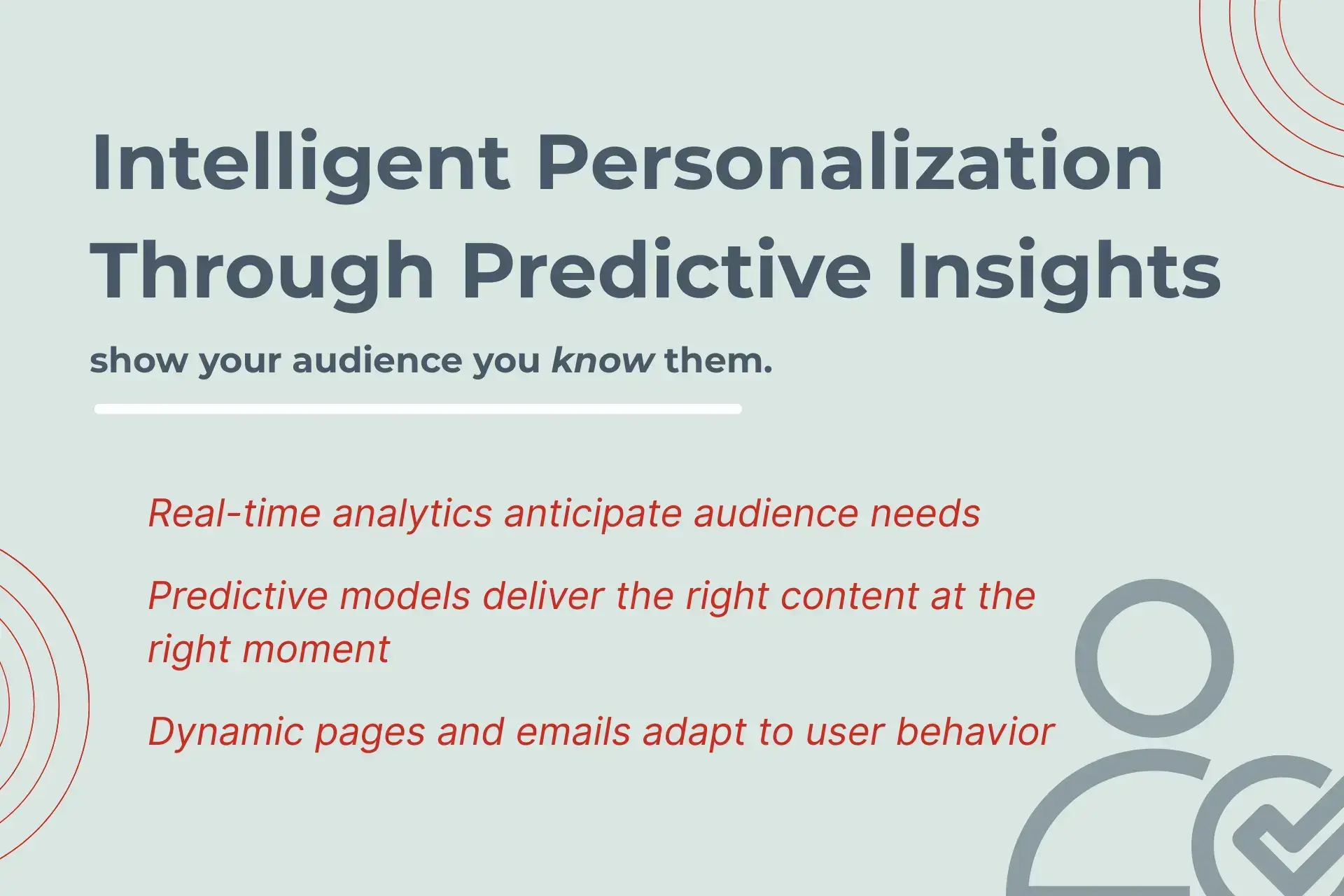 Benefits of intelligent personalization through predictive insights infographic