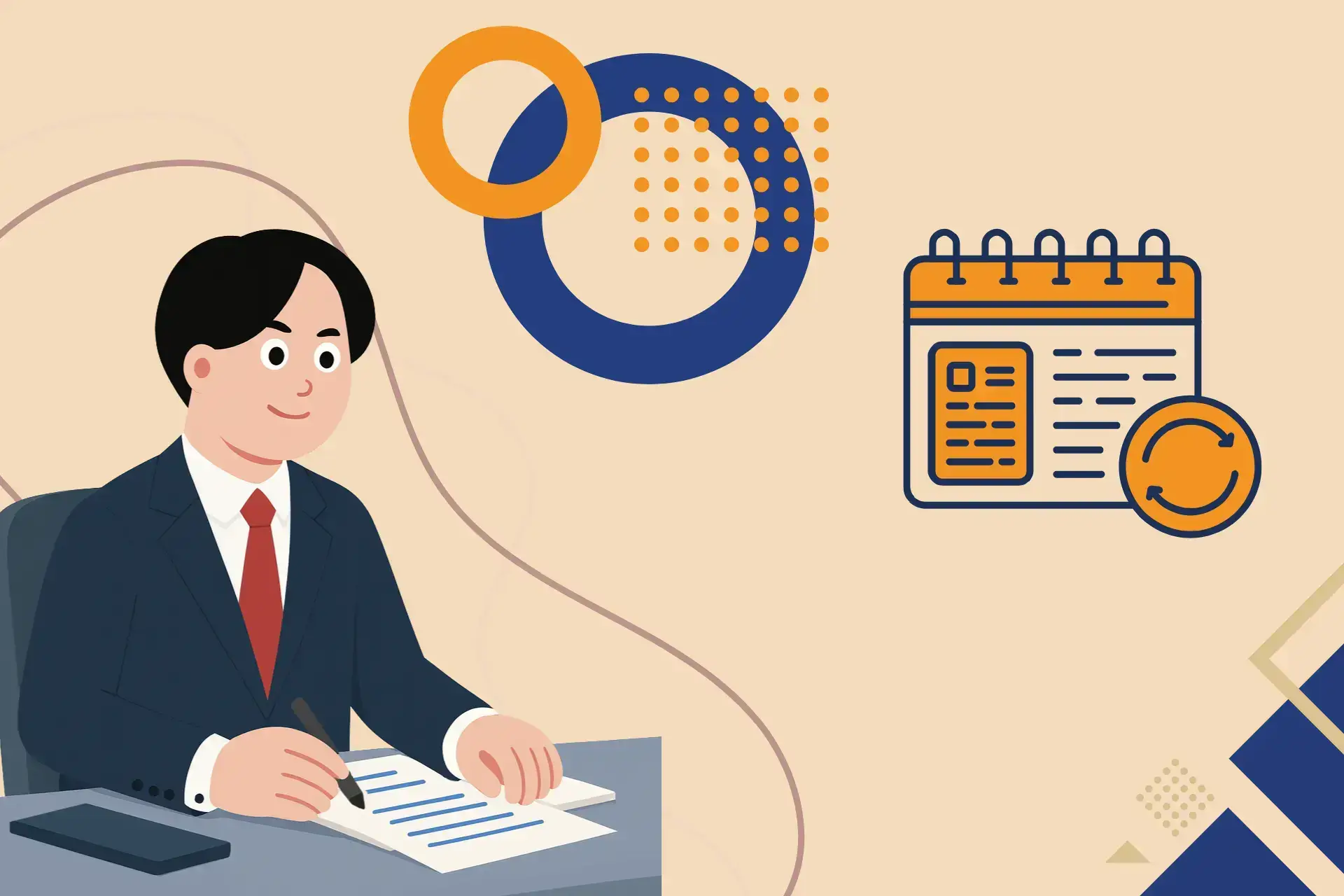 Graphic of man doing a content refresh to help unlock more SEO revenue
